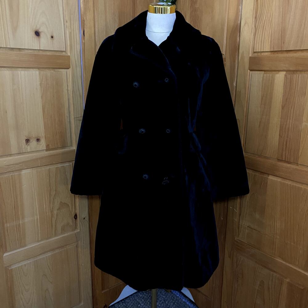 Vintage Luxury Maximalist Mob Wife Dark Coquette Luxury Black Full‎ Fur Coat